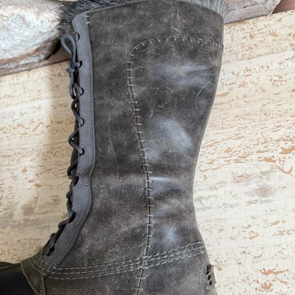 Sorel Cate the Great women’s lace up faux fur boots winter wear cozy outdoors - Picture 9 of 16